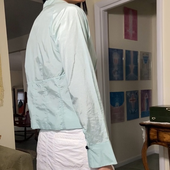 Vintage Focus by Shani Mint Green Reflective Lightweight Shirt.m - Picture 4 of 11